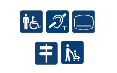 Iconos de accesibilidad en Alpuente
