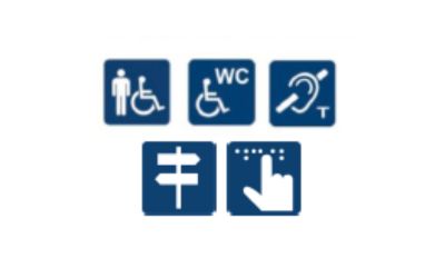 Iconos de accesibilidad en Alpuente